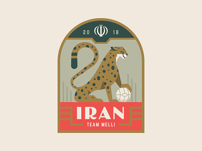 Iran badge cat cheetah crest cup illustration iran logo soccer sports world