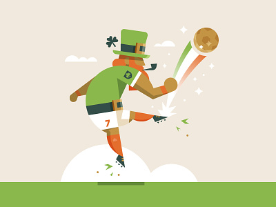 Goooooold character illustration ireland leprechaun lucky magic patrick rainbow soccer sports