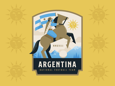 Argentina argentina badge cowboy crest cup football gaucho illustration logo soccer world