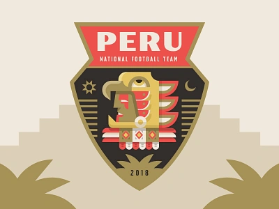 Peru badge crest cup illustration inca peru shield soccer warrior world