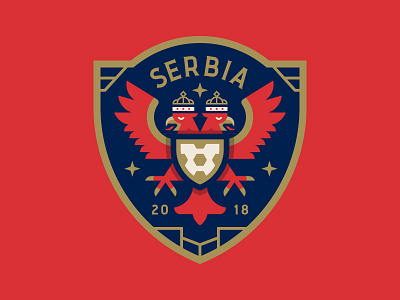 Serbia badge crest cup eagle football illustration logo serbia shield soccer sports world