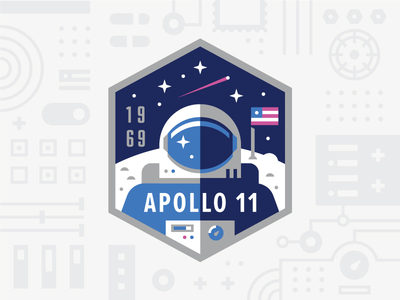 Apollo 11 apollo11 astronaut badge illustration logo moon nasa patch space usps