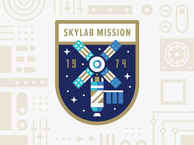 Skylab Mission badge illustration logo mission nasa patch skylab space usps
