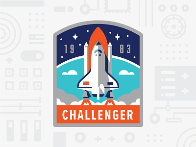 Challenger badge challenger illustration logo mission nasa patch shuttle space usps