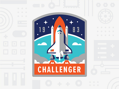 Challenger badge challenger illustration logo mission nasa patch shuttle space usps