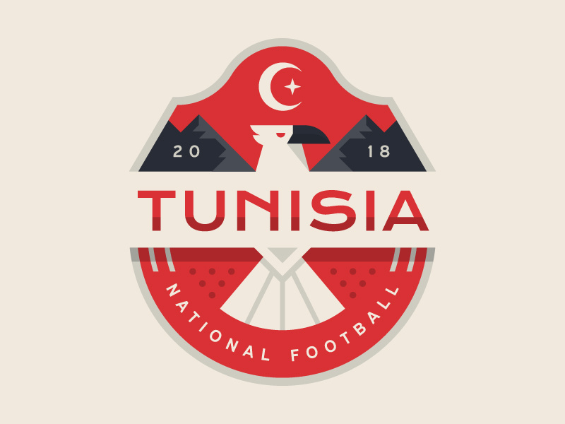 Tunisia illustration logo eagle tunisia football soccer cup world badge