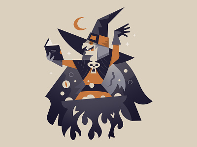Witch Brew brew cauldron flat halloween illustration magic october potion spell witch