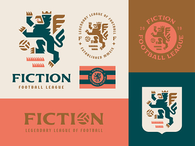 Fiction Football League badge branding crest fiction gryphon illustration league logo soccer sports