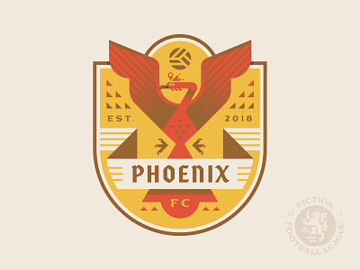 Phoenix FC badge bird crest fire football illustration logo phoenix soccer sports wings