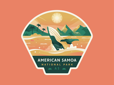American Samoa american badge explore illustration island logo national park outdoors samoa whale