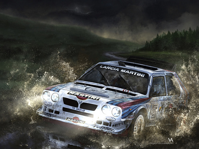 Lancia Delta S4, auto poster car design illustration poster poster art procreate art