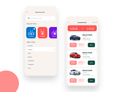 Car booking app app booking car carbooking cities mobile app ui design ux design