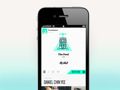 Octofeed Mobile app flat mobile modern neon responsive simple