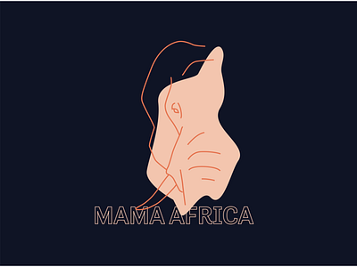 Mama Africa africa elephant flat illustration line illustration outline vector