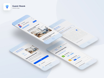 GuestRoom App Designs blue booking app bookings design mobile mobile ui ux