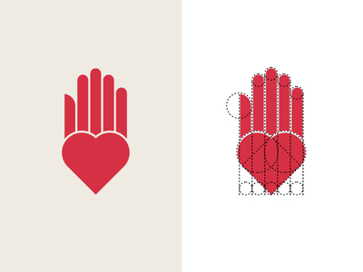 Heart Hand Logo + Construction by Mateusz Urbańczyk - Dribbble