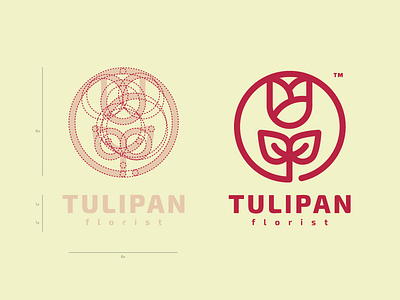 Tulipan logo CONSTRUCTION GRID construction florist flower grid logo mark tulip tulipan