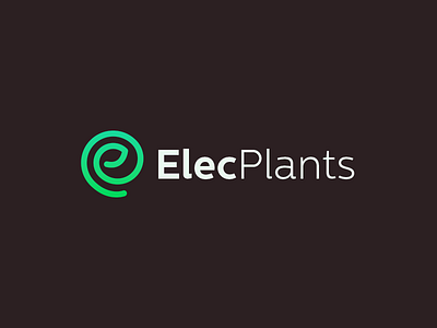 Elecplants logo / For Sale brand branding e electronic garden identity leaf logo mark organic plant roślina