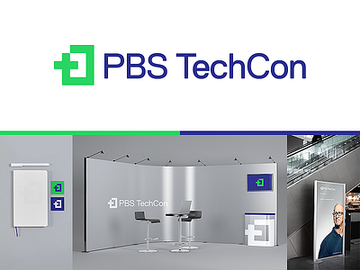 PBS TechCon Logo branding conference doors event identity logo mark pbs speak techcon technology