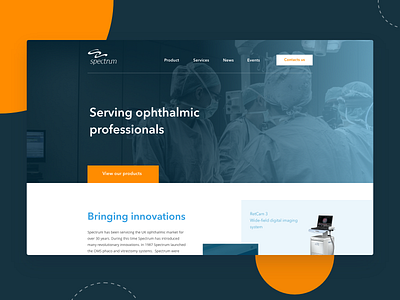 Website for a medical company design medical product page ui web web design