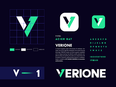 VERIONE - Biometric ID verification system app brand design branding design logo logo design logodesign ui ux vector website