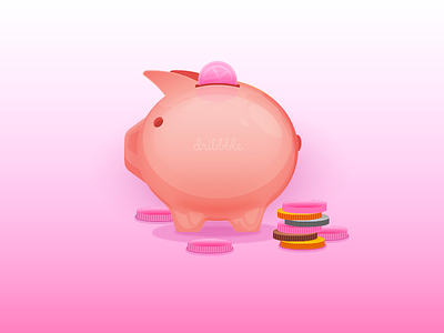 Dribbble Coin bank dribbble piggy