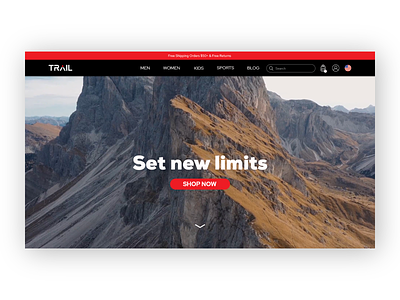 Trail website - Home clean ui hero image hero section home home page home screen homepage landing page mountain mountains sports website trail trail running ui ui design web web design web designer website website design