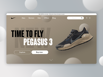 Nike Pegasus Trail 3 – Landing page ecommerce footwear landing landing page nike pegasus product page shoes trail trail running ui ui design uiux website