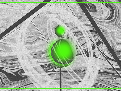 neon shine 3d alternative design easy glitch grayscale green neon object sacrifice