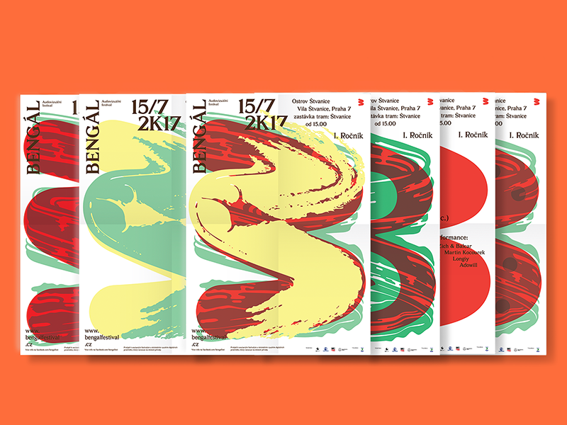 Posters / BENGÁL festival summer red swiss punk graphicdesign typography type prague bengalfestival poster colors