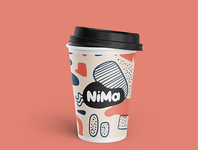 Nima paper cup branding coffee cup drink graphic design illustration logo paper pattern tea vector victor