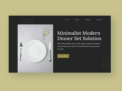 Dinner Set Hero Section design dinner set hero section minimalist uidesign web design website design