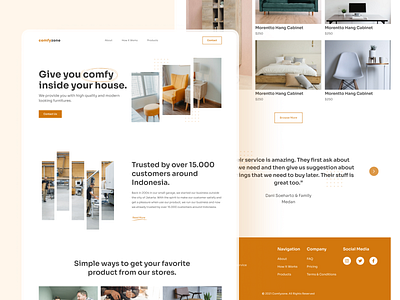 Comfyzone Furniture Landing Page clean clean design design furniture hero section interior landing page landingpage minimalist minimalist design ui ui design uidesign web design