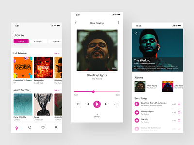 Music Streaming App app design minimalist mobile design music music app streaming app ui ui design uidesign