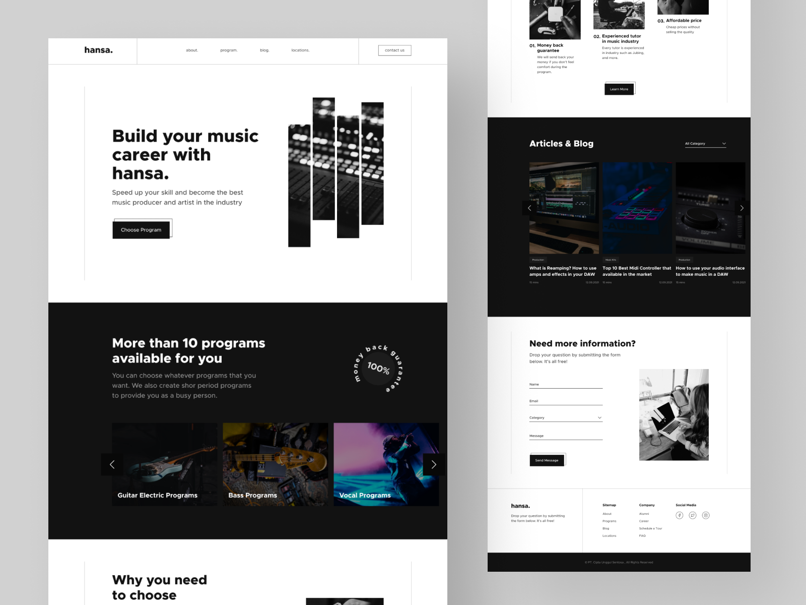 Music Academy Landing Page by Rezha Aaron 🎃 on Dribbble