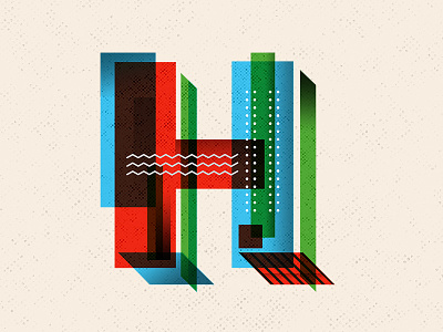 H angle dimensions geometric h halftone hello letter letters typography