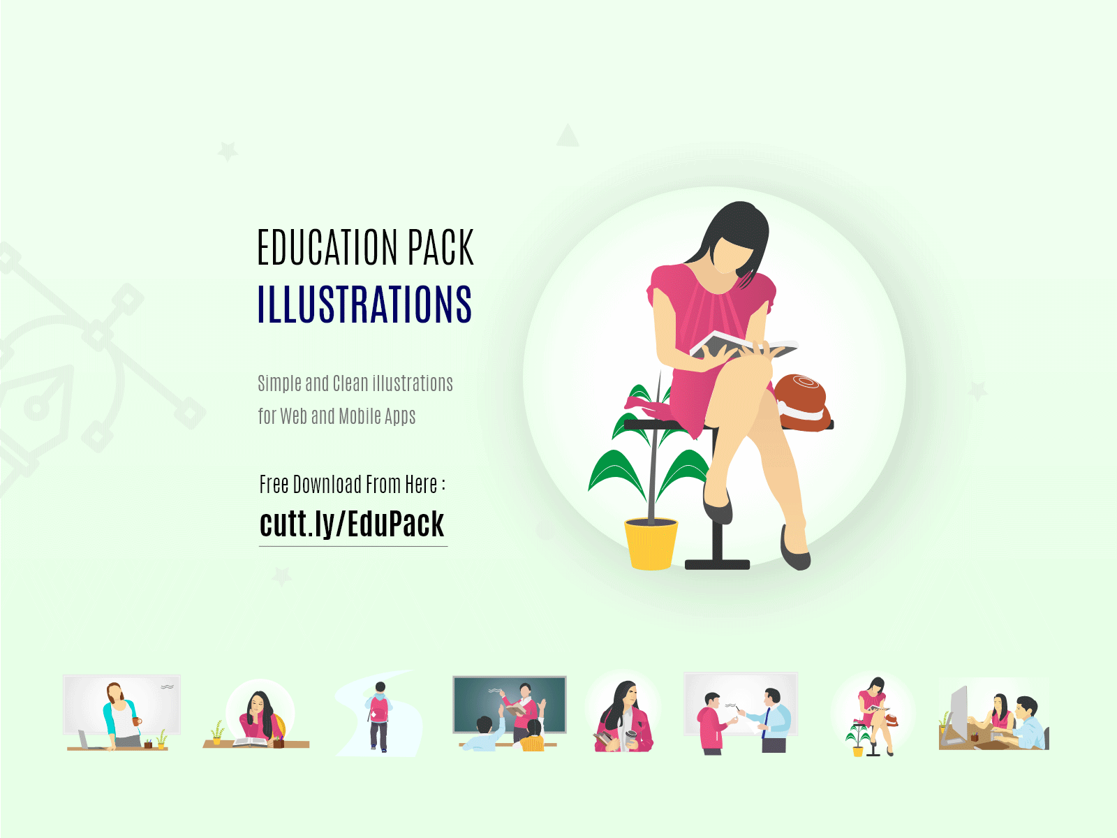 Illustrations for Education Projects (FreeBie) art design education freebie illustration illustrator vector