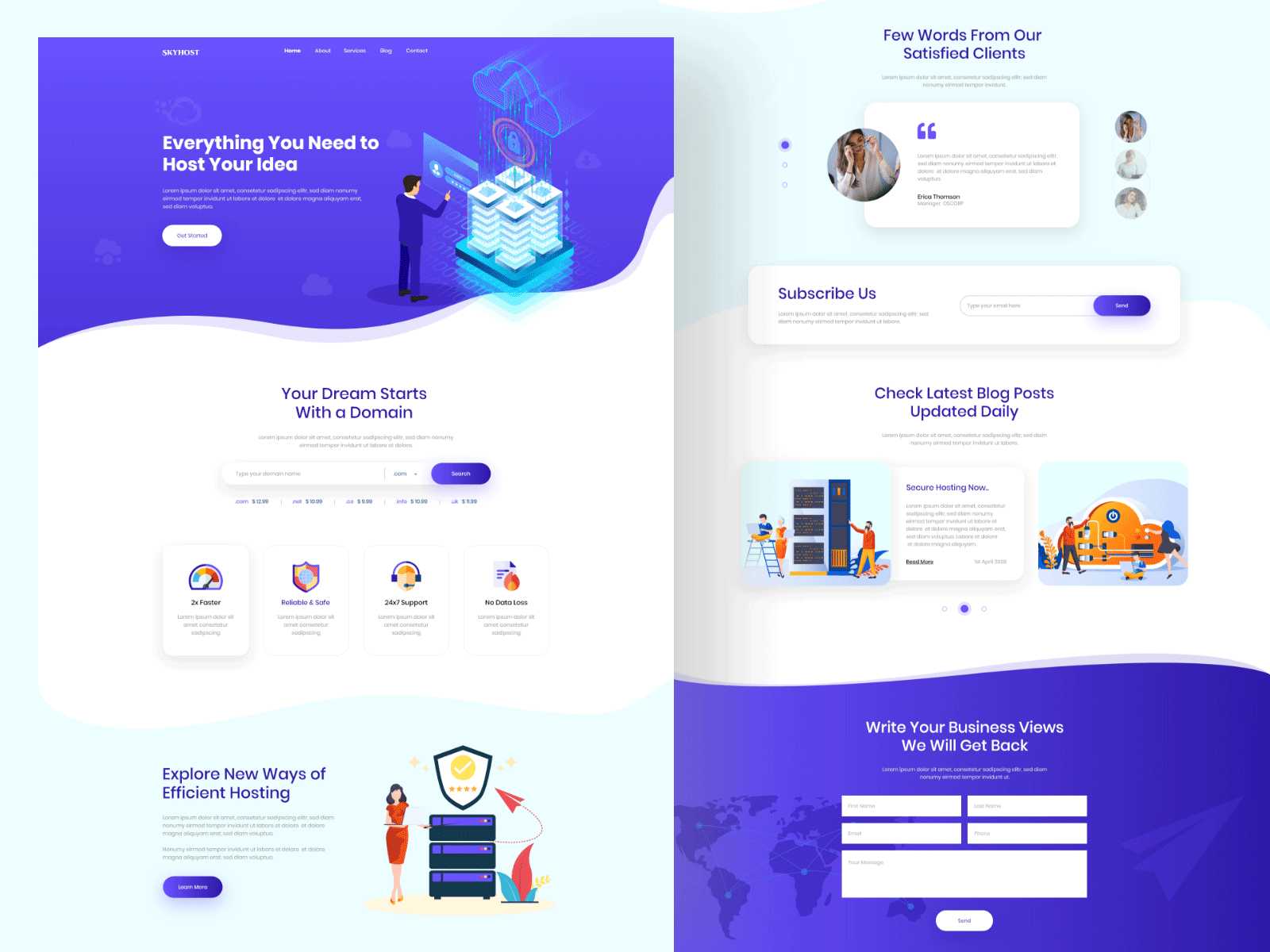 SkyHost - Web UI for Domain and Cloud Business domain business new design uidesign visual design