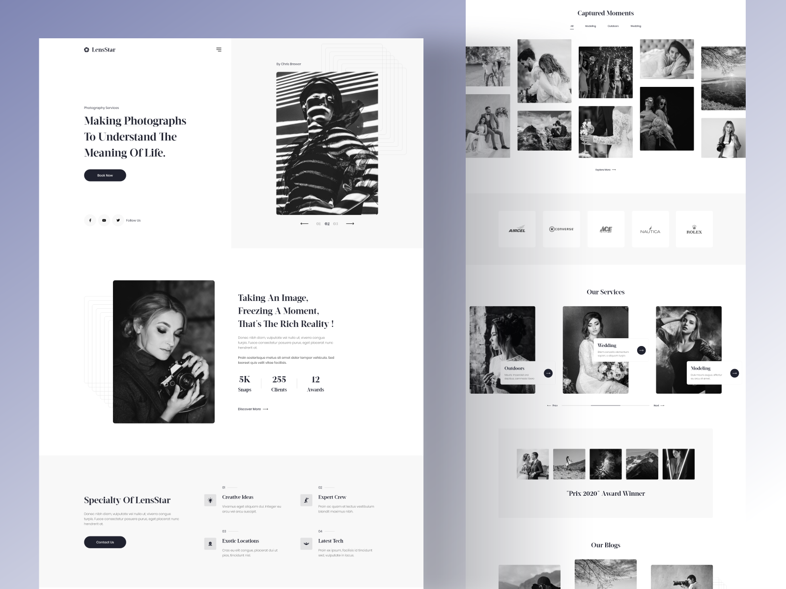 Photography Web UI by Shahin Hossen on Dribbble