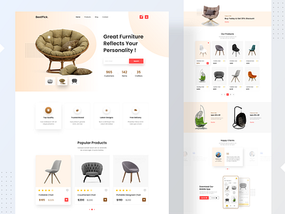 Furniture E-Commerce Web UI adobe xd chair design ecommerce new design product template trending trendy ui design ui trend user interface trend ux trend visual design website webui