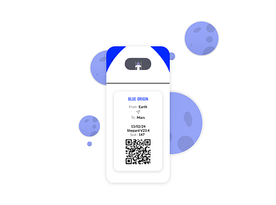 DailyUI - 024 / Blue origin bording pass (lkd to 023) app daily dailyui design illustration minimal ui