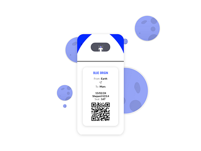 DailyUI - 024 / Blue origin bording pass (lkd to 023)