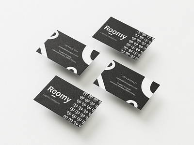 Roomy visit card branding concept design flat infographic logotype print vector visit card