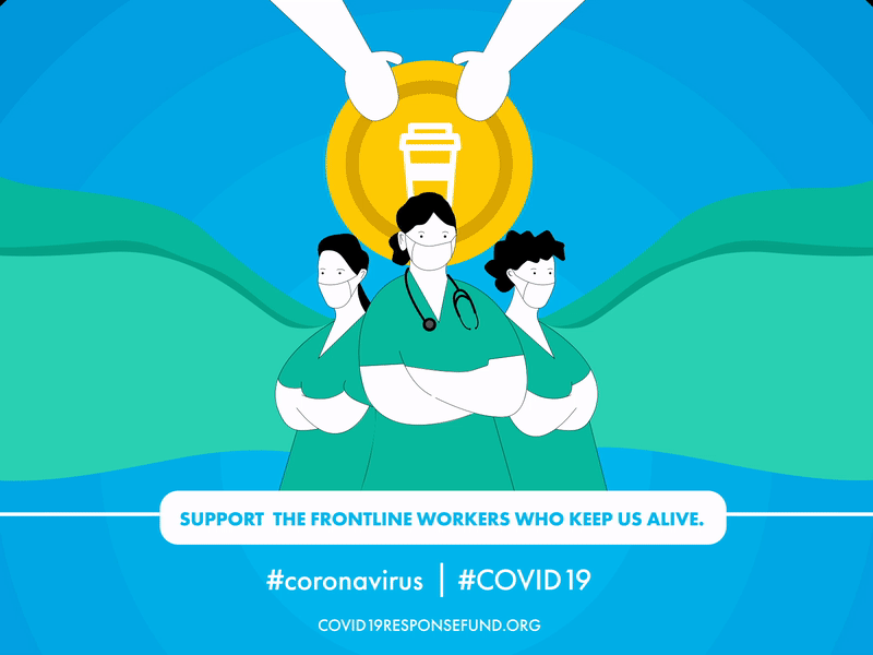 Help fight coronavirus: Donate your weekly coffee animation coronavirus covid 19 donation gif healthcare illustration motion design united nations video