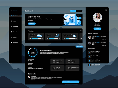 Dashboard UI (Dark) app ui appui branding business clean dashboard clean design dailyui dashboard dashboard design light ui minimalist design soft ui ui ux uidesign web app