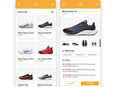 E-commerce Single product screen