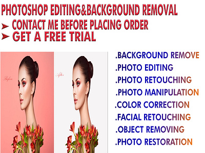 Photoshop editing & background removing photoshop