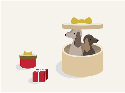 Dogs and Gifts adobe illustrator