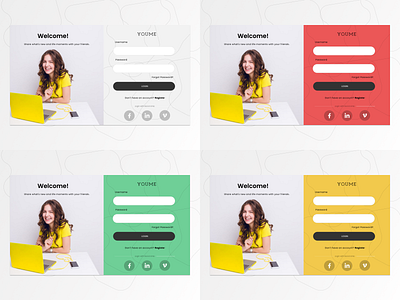 multicolor login page