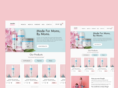 CBD For Women application branding illustration shopping website templete website design